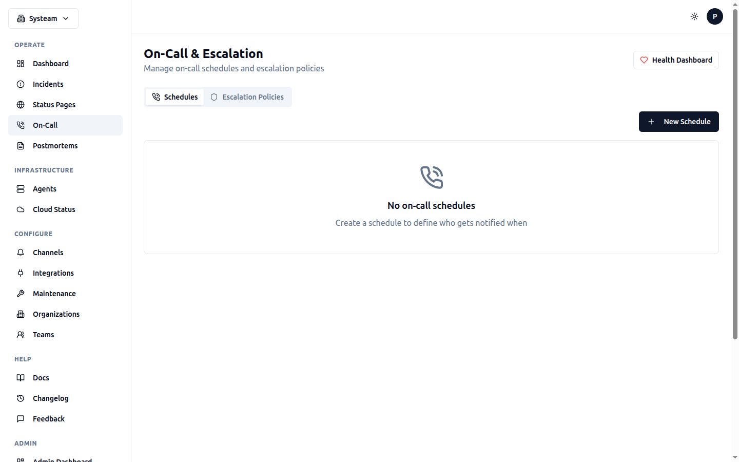 On-Call & Escalation page
